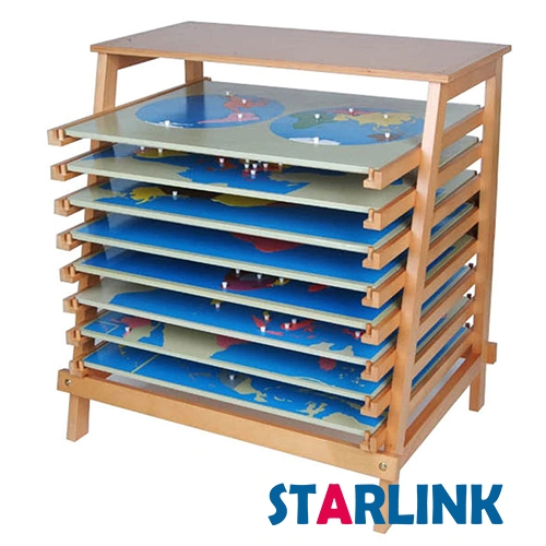 Geographie karten Montessori Materialien die 8 Puzzle Karten Mit Ständer Holz Karte Rack