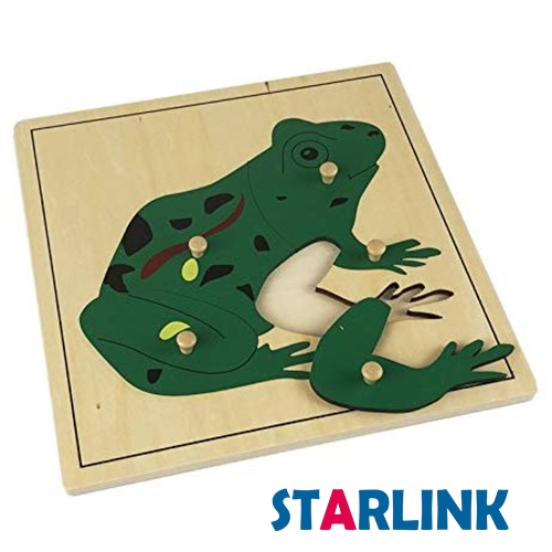 Montessori Materials Educational Tools Animal Frog Puzzle Preschool Early Montessori Toys for Toddlers