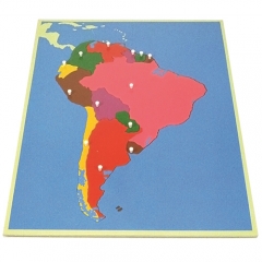 Wooden South America Map Panel Floor Puzzle Montessori Cultural Science Teaching Tools Kindergarten Early Learning