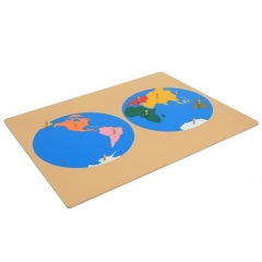 Wooden World Map Panel Floor Puzzle Montessori Cultural Science Teaching Tools Kindergarten Early Learning