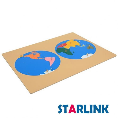 Carte du monde en bois Panneau de plancher Puzzle Montessori Outils d'enseignement des sciences culturelles de la maternelle