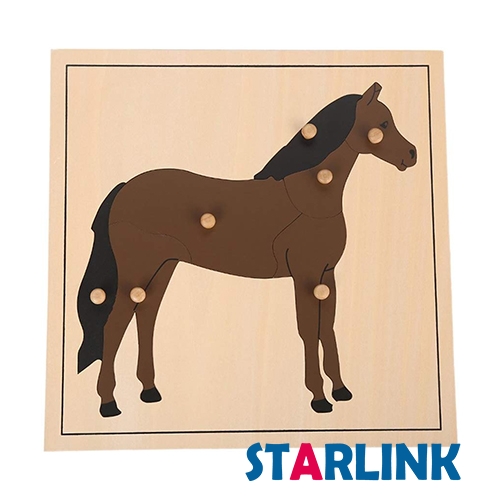 Materiales Montessori Herramientas Educativas Animal Horse Puzzle Preescolar Early Montessori Juguetes para niños pequeños