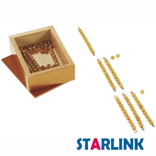 珠条十板儿童玩具木制蒙特梭利教育材料长珠带盒