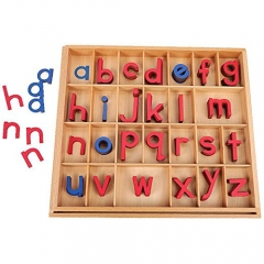 Alfabeto pequeno móvel de madeira, brinquedos educativos para crianças