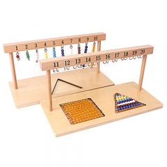 Teaching Digitals Numbers 1-20 Hanger And Color Beads Stairs Wooden Math Toys Kids Montessori Toys
