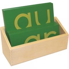 Lettre alphabet papier de sable double lettres cursive avec boîte