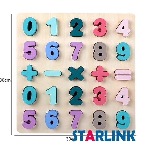 Macaron de madeira cor de aprendizagem precoce Jigsaw alfabeto número quebra-cabeça brinquedo de madeira Montessori