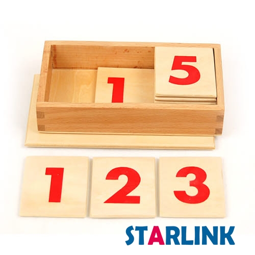 Montessori material brinquedo educativo numerais impressos com caixa para varas de número