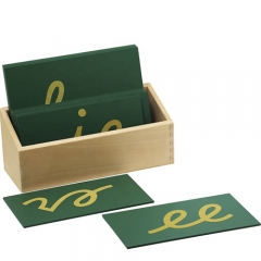 Montessori Wooden Toys Lower Case Cursive Sandpaper Double Letters With Box For Children
