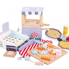 Selling trolley candy wooden baby popcorn toy kitchenware