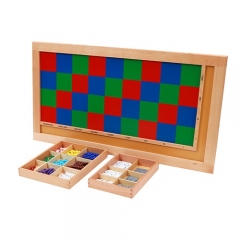 High Quality Beech Wooden Learning Educational Toys Montessori Mathmatic Checker Board