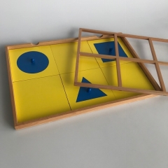 Bandeja de apresentação de gabinete geométrico de material de madeira premium Montessori Brinquedo infantil para escola de jogos