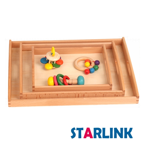 Wooden Montessori Tray Set Practical Life Materials Educational Sensory Toys