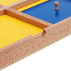 Bandeja de presentación de gabinete geométrico de material de madera Montessori de primera calidad, juguete para niños para la escuela de juegos
