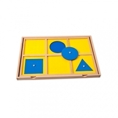 Bandeja de presentación de gabinete geométrico de material de madera Montessori de primera calidad, juguete para niños para la escuela de juegos
