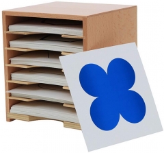 Juguetes educativos preescolares personalizados al por mayor Juguetes Montessori de madera Gabinete de tarjeta de forma geométrica