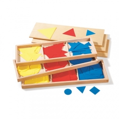 子供のための木製モンテッソーリ数学学習玩具サークル正方形と三角形