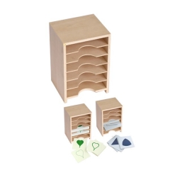 Commerce de gros jouets éducatifs préscolaires personnalisés jouets Montessori en bois armoire à cartes de forme géométrique
