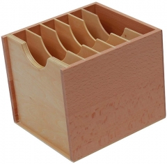 Juguetes educativos preescolares personalizados al por mayor Juguetes Montessori de madera Gabinete de tarjeta de forma geométrica