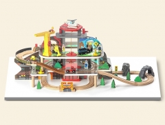 儿童玩具轨道车套装电动车玩具积木儿童游戏桌仿真火车模型
