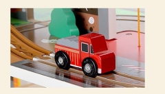 Children's toy rail car set electric car toy building blocks children's game table simulation train model