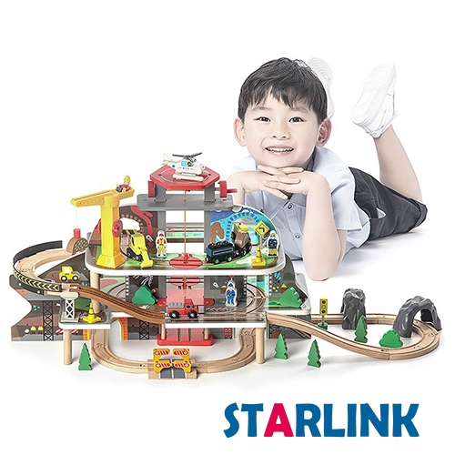 Children's toy rail car set electric car toy building blocks children's game table simulation train model