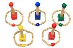 Montessori toy hand-eye coordination game wooden mini throw circle toy