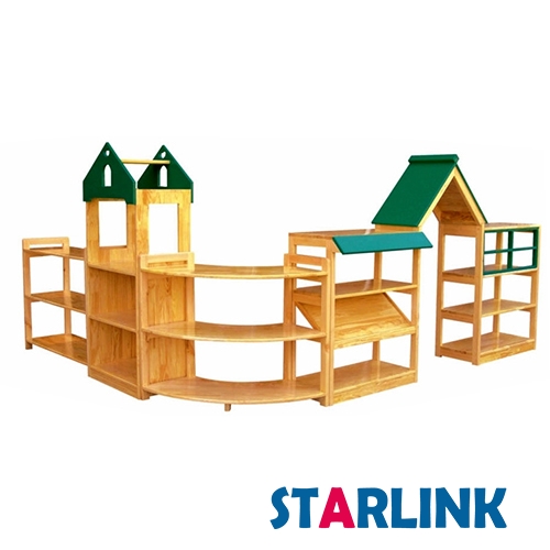Spielzeugaufbewahrung Neuer Stil heißer Verkauf Vorschulkinder Aufbewahrungsschrank kombinierter Aufbewahrungsschrank aus Holz für Montessori-Materialien