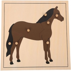 High Quality Wooden Puzzle Toy Montessori Materials Manufacturer Wooden Horse Puzzle For Kids