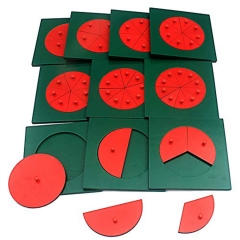 Early Learning Teaching Resources Montessori Math Metal Materials Wooden Educational Toys Metal Fraction Circles With Stands