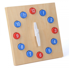 Baby Toy Montessori Clock with Movable Hands Wood Classic Childhood Education Training Kids Toys