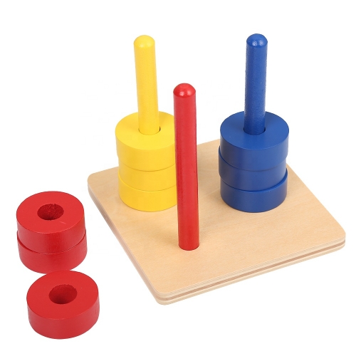 Starlink Montessori Materials Educational Infant Toys Colored Discs On 3 Colored Dowels