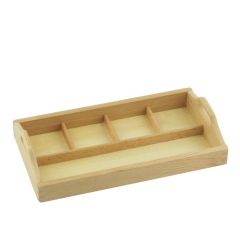 Montessori Baby Toy Wooden 4 Compartment Sorting Tray Early Education Preschool Toys Brinquedos Juguetes