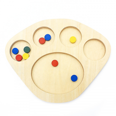 Starlink High Quality Educational Wooden Toys For Children Montessori 4 Compartment Sorting Tray Toys