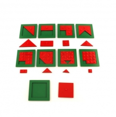 StarLink Montessori Educational Toys Red Knob Fraction Metal Squares For Preschool Kids