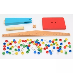 Wholesale Montessori Material Wooden Educational Toy Sensorial Balance Wooden Toys Vertical Rods Stacking Scales