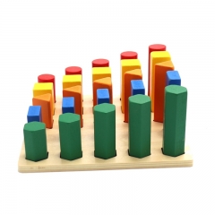 Montessori Children Sensory Integration Training Teaching Aids Colorful Cylinder Ladder Blocks Kids Early Education Toy