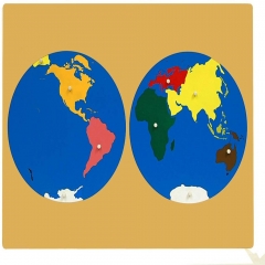 Hot Sale Wooden Educational Material Montessori Geography Puzzle World Map
