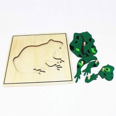 Montessori Wooden Toys For Kids Learning Material Biology Montessori Puzzle Mdf Frog Puzzle