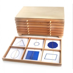Preschool Tooddler Educational Wooden Toys For Montessori Kids Geometric Card Box