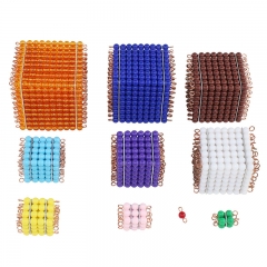 Baby Kids Montessori Material Math Learning Early Education Toys Colored Bead Cubes Tower Ladder