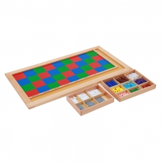 High Quality Beech Wooden Learning Educational Toys Montessori Mathmatic Checker Board