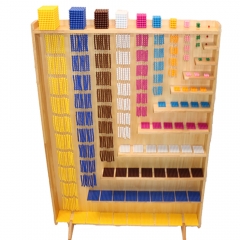 High Quality Custom Colorful Montesori Materials Educational Wooden Toy Bead Cabinet