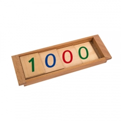 Baby Montessori Equipment Teaching Aids Materials Toy Wooden Number Cards With Box (1-9000)