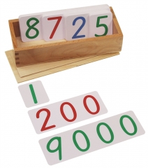 Montessori Mathmatic Educational Toy For 3 Years Old Large Pvc Number Cards With Box(1-9000)