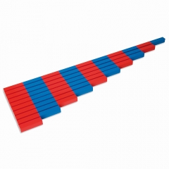 Montessori Mathematics Material Numerical Rods Blue Red Color Wooden Box for Preschool Kids Early Toys