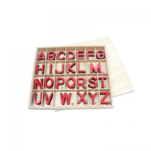 Wooden Language Learning Educational Toys Montessori Small Movable Alphabet For Preschool