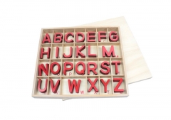 Wooden Language Learning Educational Toys Montessori Small Movable Alphabet For Preschool