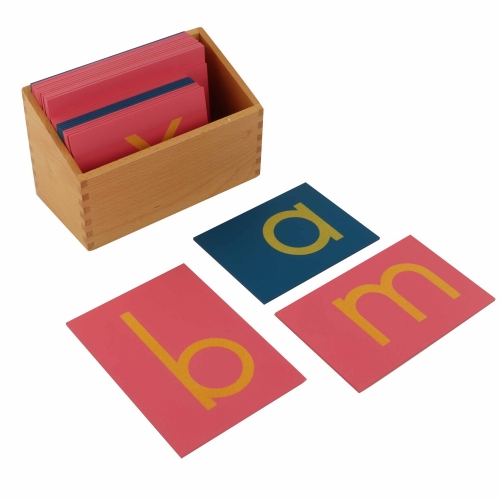 Montessori materials wooden toys Sandpaper Letters lower Case Print With Box