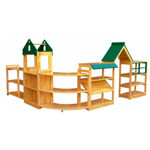 Kindergarten Furniture Solid Wooden Corner Shelf Baby Children Toys Storage Cabinets Set Wood Storage Cabinet
